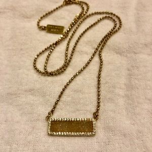 Melanie Auld Druzy and Gold Pave Bar Necklace